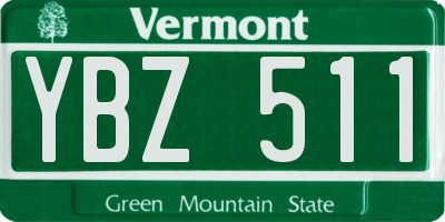 VT license plate YBZ511