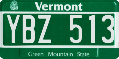 VT license plate YBZ513
