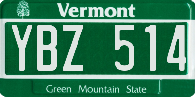 VT license plate YBZ514