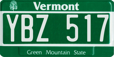 VT license plate YBZ517