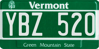 VT license plate YBZ520