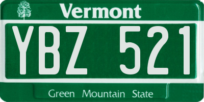 VT license plate YBZ521