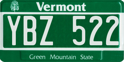 VT license plate YBZ522