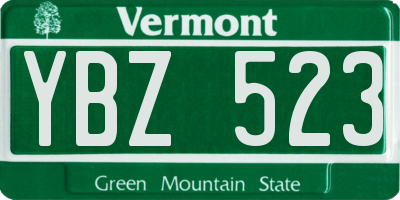VT license plate YBZ523