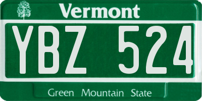 VT license plate YBZ524