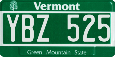 VT license plate YBZ525