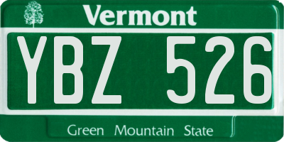 VT license plate YBZ526