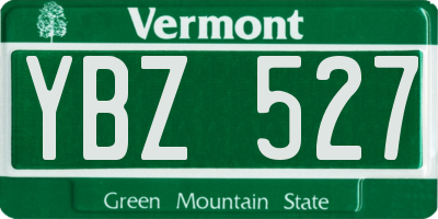 VT license plate YBZ527