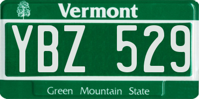 VT license plate YBZ529