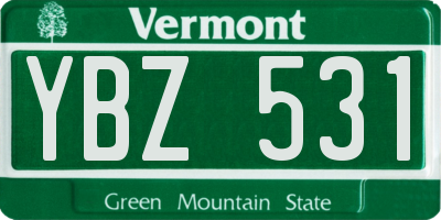 VT license plate YBZ531