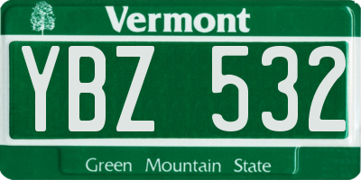 VT license plate YBZ532