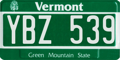 VT license plate YBZ539
