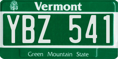 VT license plate YBZ541