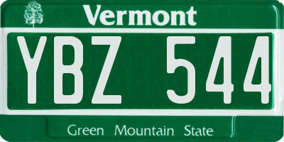 VT license plate YBZ544