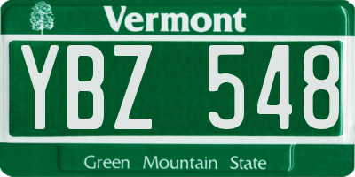VT license plate YBZ548