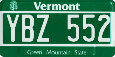 VT license plate YBZ552