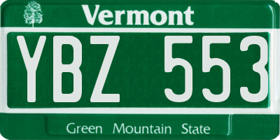 VT license plate YBZ553