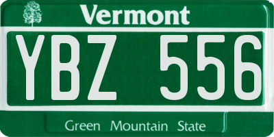 VT license plate YBZ556