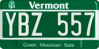 VT license plate YBZ557
