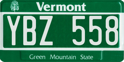 VT license plate YBZ558