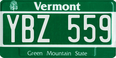 VT license plate YBZ559