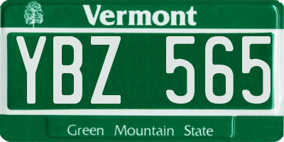 VT license plate YBZ565