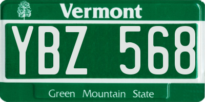 VT license plate YBZ568