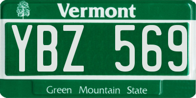VT license plate YBZ569