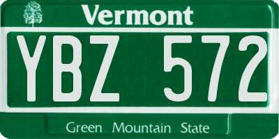 VT license plate YBZ572