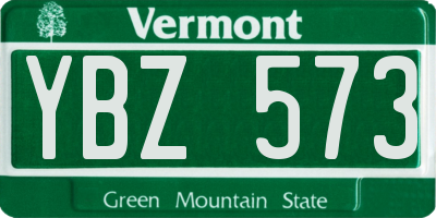 VT license plate YBZ573