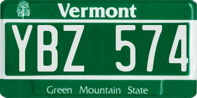 VT license plate YBZ574