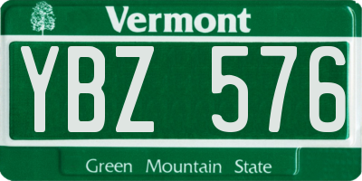 VT license plate YBZ576