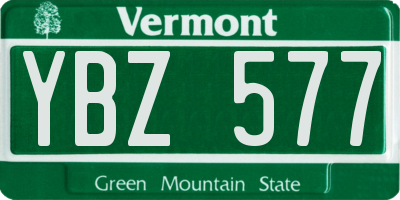 VT license plate YBZ577