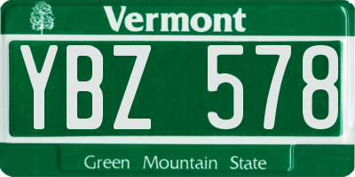 VT license plate YBZ578