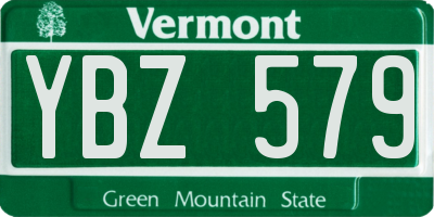 VT license plate YBZ579