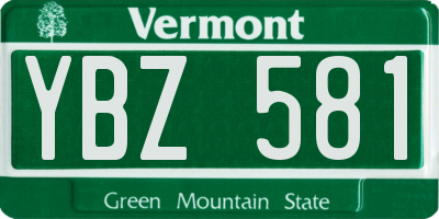VT license plate YBZ581