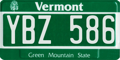 VT license plate YBZ586