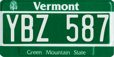 VT license plate YBZ587