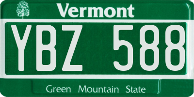 VT license plate YBZ588