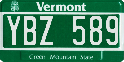 VT license plate YBZ589