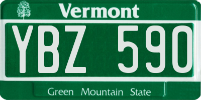 VT license plate YBZ590