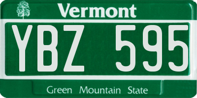 VT license plate YBZ595