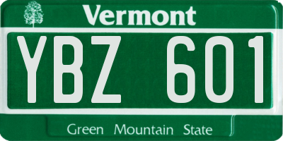 VT license plate YBZ601