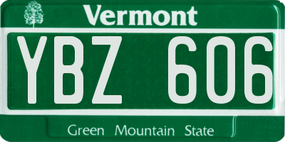 VT license plate YBZ606