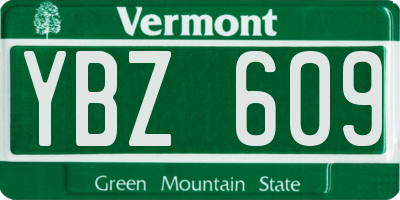 VT license plate YBZ609