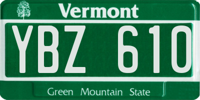 VT license plate YBZ610