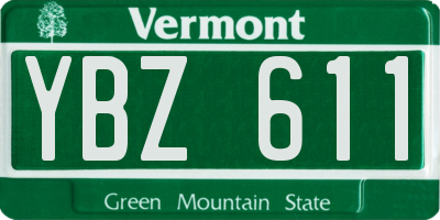 VT license plate YBZ611