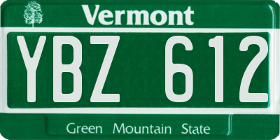 VT license plate YBZ612