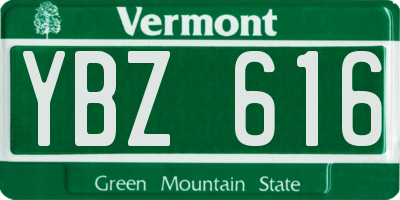 VT license plate YBZ616
