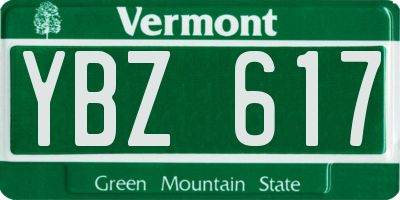 VT license plate YBZ617